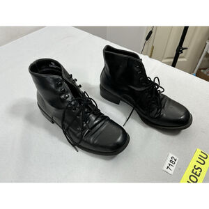 Womans Lower East Side Lace Up Ankle Boots 7 W Black Low Heel
